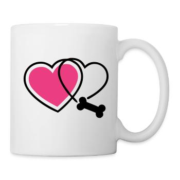  Pfotenabdruck Liebe Hund Knochen Hundemama - Tasse - Weiß - Rechts