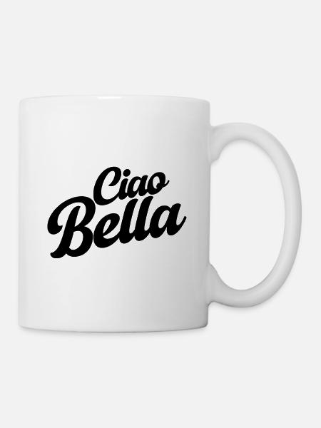 Ciao Bello Italien Spruch – Minimal Typo Design - Tasse - Weiß