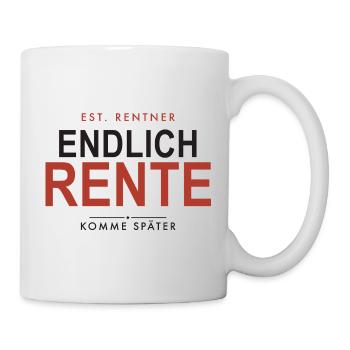 Endlich Rente: Ruhestand im Stil - Tasse - Weiß - Rechts