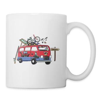 Dänemark Camper Motiv Vanlife Camping Urlaub - Tasse - Weiß - Rechts