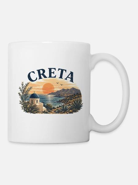 Creta Sonnenuntergang Küste - Tasse - Weiß