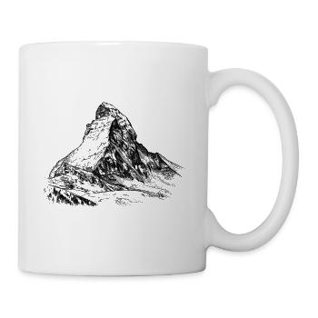 Silhouette du Cervin | Sommet alpin légendaire - Mug blanc - blanc - Droite