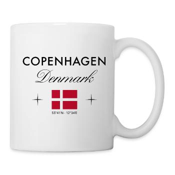 Kopenhagen Dänemark Koordinaten Reise Souvenir - Tasse - Weiß - Rechts