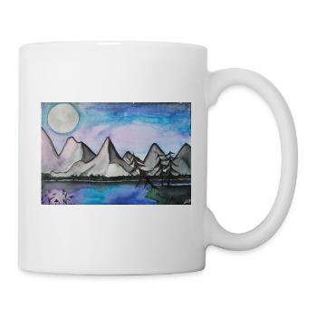 Mondnacht am stillen See - Tasse - Weiß - Rechts