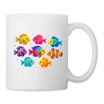 Poissons tropicaux colorés pour les tenues d’été - Mug blanc - blanc - Droite