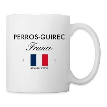 Perros Guirec Frankreich Koordinate Reise Souvenir - Tasse - Weiß - Rechts