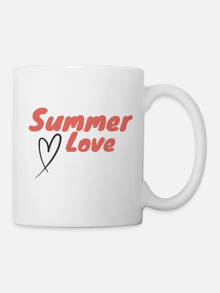 Sommerliebe Drehbuch Herz Positive Sommerenergie - Tasse - Weiß
