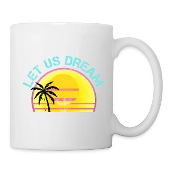 Let Us Dream Sunset Palm Rétro et mélange vintage pour - Mug blanc - blanc - Droite