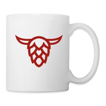 Bullenkopf mit Hopfendolde - Tasse - Weiß - Rechts