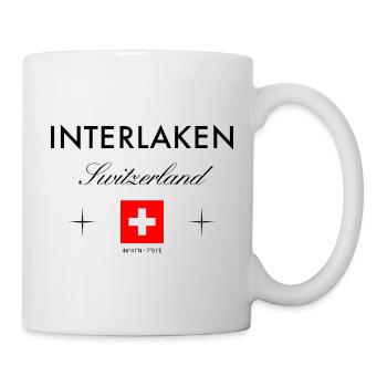Interlaken Schweiz Koordinaten Reise Souvenir - Tasse - Weiß - Rechts