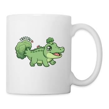 Niedliches Brokkoli-Krokodil Croccoli - Tasse - Weiß - Rechts