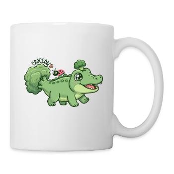 Cute Broccoli Crocodile Croccoli - Mug - white - Right