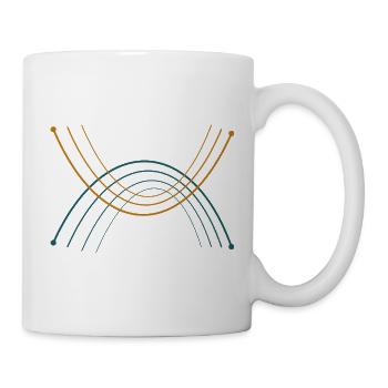 Arcs arc-en-ciel chevauchés Ambre sarcelle - Mug blanc - blanc - Droite