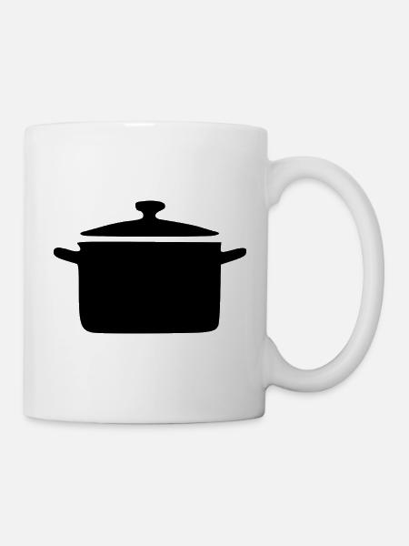 Kochtopf Topf kochen Geschenk Koch Köchin - Tasse - Weiß