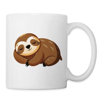 Schlafendes Faultier - Tasse - Weiß - Rechts