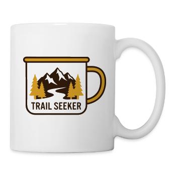 Logo de randonnée Mountains Mug - Mug blanc - blanc - Droite