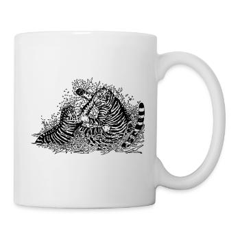 Kämpfende Tiger - Tasse - Weiß - Rechts