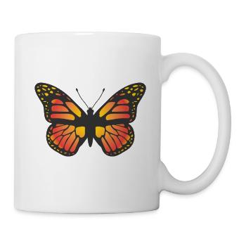 Bunte Schmetterlingsillustration Naturkunst-Ikone - Tasse - Weiß - Rechts