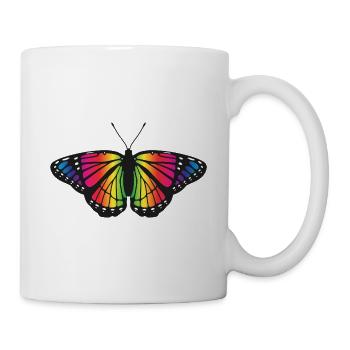 Bunte Schmetterlingsillustration Naturkunst-Ikone - Tasse - Weiß - Rechts