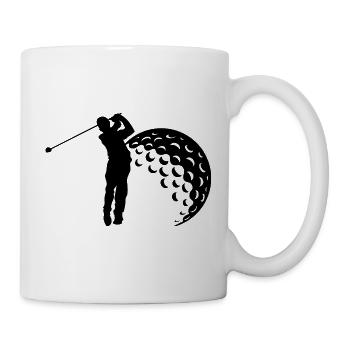 Golf Schwung Silhouette - Tasse - Weiß - Rechts