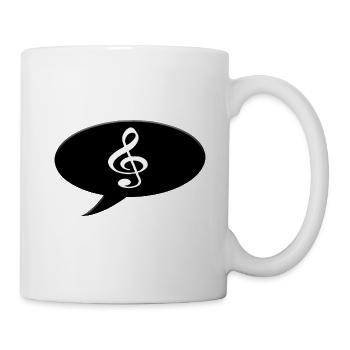 Speech bubble with a g-clef symbol.  - Mug - white - Right