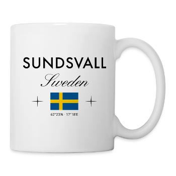Sundsvall, Suède, coordonne le souvenir de voyage - Mug blanc - blanc - Droite
