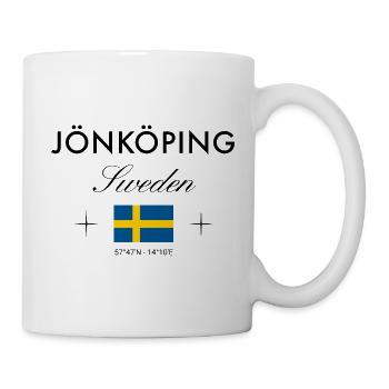 Jönköping Schweden Koordinaten Reise Souvenir - Tasse - Weiß - Rechts