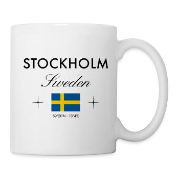 Stockholm, Suède, coordonne un souvenir de voyage - Mug blanc - blanc - Droite