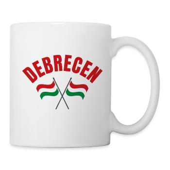 Debrecen Crossed Hungarian Flags  - Mug - white - Right