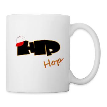 Hip Hop Typo with Baseball Cap - Mug - white - Right