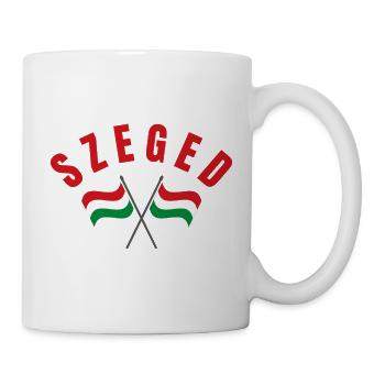 Szeged Crossed Hungarian Flags  - Mug - white - Right