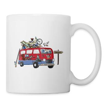 Dänemark Camper Motiv Vanlife Camping Urlaub - Tasse - Weiß - Rechts