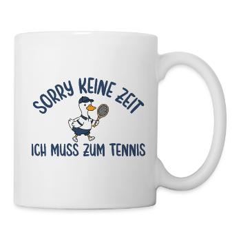 Tennisspieler Gans Muss zum Tennis - Tasse - Weiß - Rechts