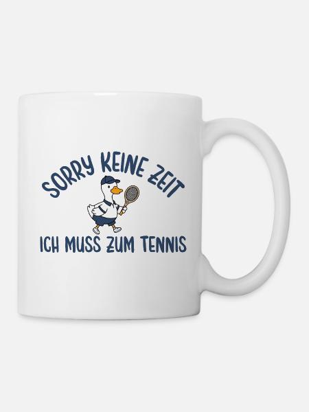 Tennisspieler Gans Muss zum Tennis - Tasse - Weiß