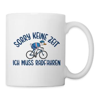 Radfahrer Gans Muss zum Radfahren - Tasse - Weiß - Rechts