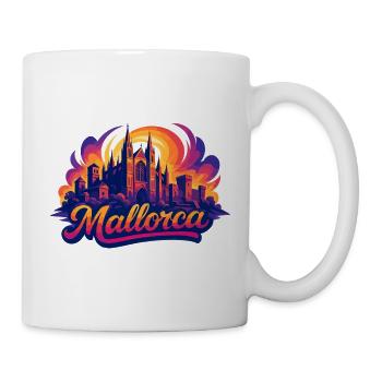 Mallorca Skyline – Epic Colorful Silhouette - Mug - white - Right