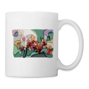 Orchidées abstraites | Illustration florale zen - Mug blanc - blanc - Droite