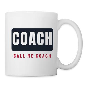 Coach Schriftzug Balken - Trainer Team Sport - Tasse - Weiß - Rechts