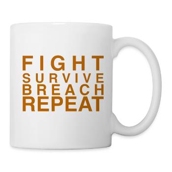 Fight Survive Breach Repeat Motif - Mug - white - Right