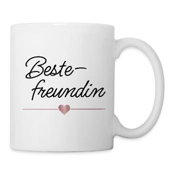 Beste Freundin Herz Geschenk Freundschaft - Tasse - Weiß - Rechts