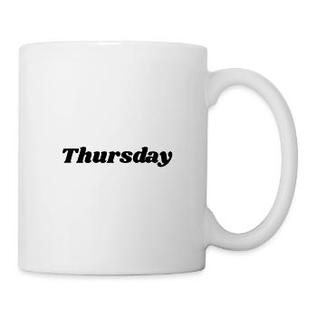 Jeudi – Lettrage noir - Mug blanc - blanc - Droite