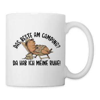 Camping Da hab ich meine Ruhe Capybara Liegestuhl - Tasse - Weiß - Rechts