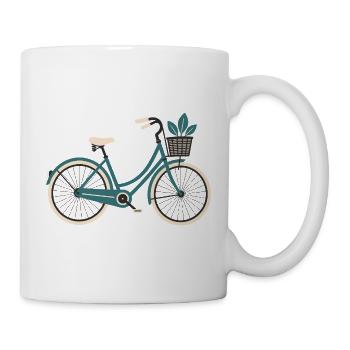 Vélo de ville avec chemise panier - Mug blanc - blanc - Droite