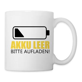 Akku leer , bitte Aufladen! - Tasse - Weiß - Rechts