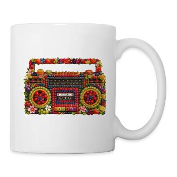 Fruchtige Boombox im bunten Retro Style  - Tasse - Weiß - Rechts