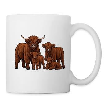Galloway Rinder - Tasse - Weiß - Rechts