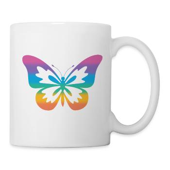 Schmetterling Regenbogen Autismus-Spektrum - Tasse - Weiß - Rechts