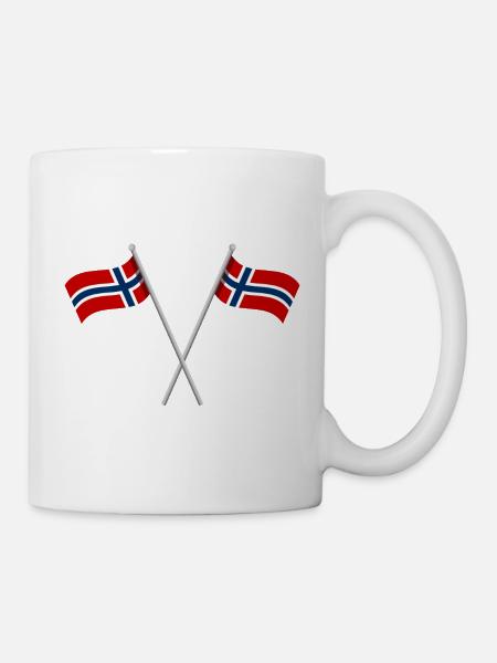 Norwegische Flagge - Tasse - Weiß