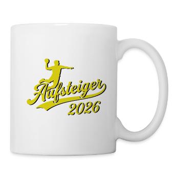 Handball Aufsteiger Meister Shirt 2026 gelb - Tasse - Weiß - Rechts