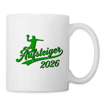 Handball Aufsteiger Meister Shirt 2026 Grün - Tasse - Weiß - Rechts